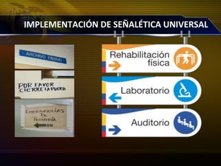 IMPLEMENTACIÓN DE SEÑALÉTICA UNIVERSAL
 