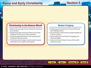 Rome and Early Christianity Section 5 
 