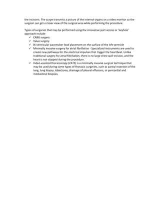 Minimally Invasive Cardiac Surgery | PDF