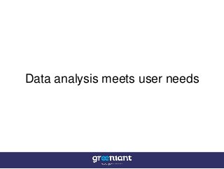 Data analysis meets user needs 
 
