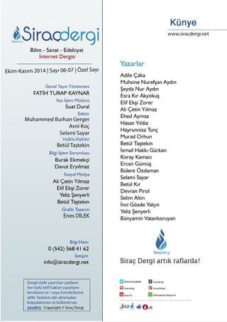 Siraç Dergi | Sayı 6