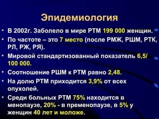 Лекция 6 Гиперпластические Процессы Эндометрия, Ртм | PPT