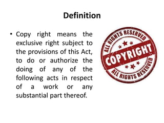Copyright law definition online