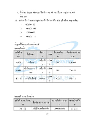 37
4. ! Super Market " ! 35 " ! ! $ 79 65
! !
22. $% & Q! B2 " ! ! 108 (B2 $% Q! , )
1. 00100100
2. 01101100
3. 10100000
4. 01101111
" # !" H1
! ! , !
,
!
# , !
$ ( ;
! !
# ! ,
!
- &
!
A001 #!
"
HF F
F
N42 LZ103
A041
" ($>
"
? F
F
N41 TV421
F210 "& ) $ ! !
C F
F
C01 FB112
! ! - & !
- &
!
# - & !
! $ (
!
9: I
9
FB112 ,' ! , !& FF ! FH-1H -
 
