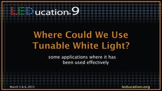 March 5 & 6, 2015
some applications where it has
been used effectively
 