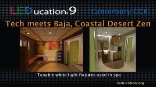 Tunable white light fixtures used in spa
 