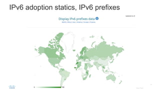 10
© 2014 Cisco and/or its affiliates. All rights reserved. Cisco Public
IPv6 adoption statics, IPv6 prefixes
 