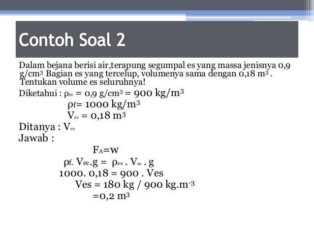 7 Soal Untuk Materi Fisika Tentang Hukum Archimedes