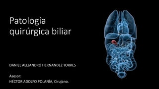 Patología
quirúrgica biliar
DANIEL ALEJANDRO HERNANDEZ TORRES
Asesor:
HÉCTOR ADOLFO POLANÍA, Cirujano.
 