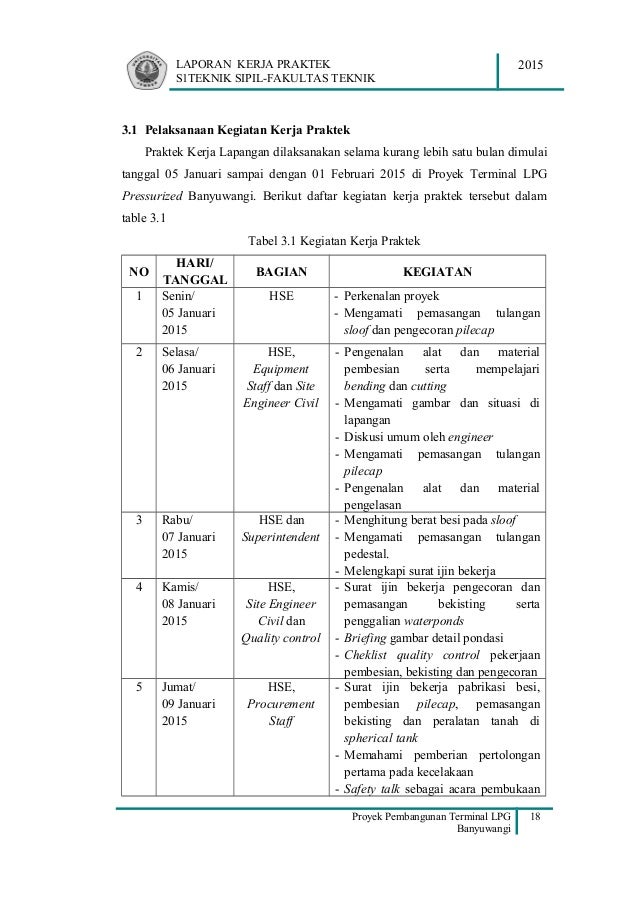 Contoh Laporan Kerja Praktek