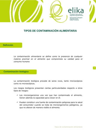6.tipos de contaminación alimentaria | PDF