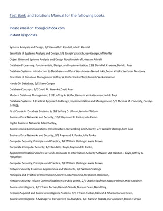 Test bank And Solutions Manual | PDF