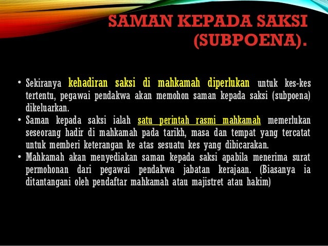 Kertas pertuduhan, fakta kes, saman dan waran tangkap