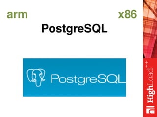 arm x86
PostgreSQL
 