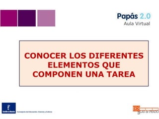 CONOCER LOS DIFERENTES
ELEMENTOS QUE
COMPONEN UNA TAREA
 