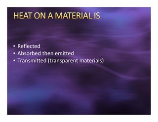 Material Transmitted 6. Thermal behaviour (heat exchange in buildings) | PDF