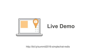Live Demo
http://bit.ly/summit2016-simplechat-redis
 