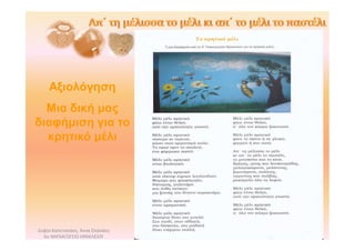 Σοφία Καπετανάκη, Άννα Σπανάκη
6ο ΝΗΠΙΑΓΩΓΕΙΟ ΗΡΑΚΛΕΙΟΥ
Αξιολόγηση
Μια δική μας
διαφήμιση για το
κρητικό μέλι
 