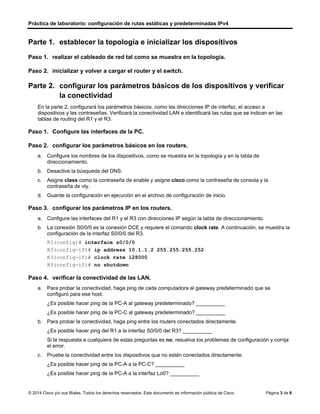 6.2.2.5 lab configuring i pv4 static and default routes | PDF