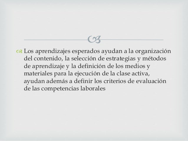 Aprendizajes esperados