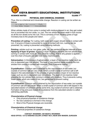 Physical and Chemical Changes | PDF