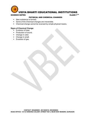 Physical and Chemical Changes | PDF