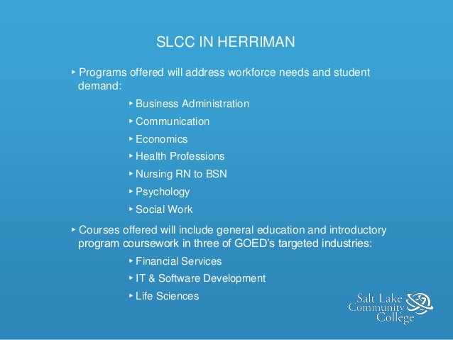 salt lake community college herriman campus general education build slcc degree works