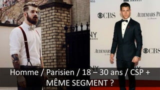 Homme / Parisien / 18 – 30 ans / CSP +
MÊME SEGMENT ?
 