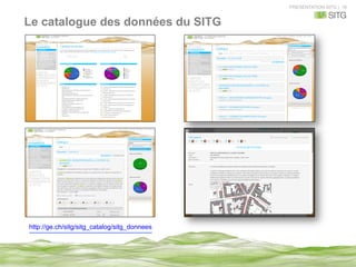 PRESENTATION SITG | 16
Le catalogue des données du SITG
•  DEMO
http://ge.ch/sitg/sitg_catalog/sitg_donnees
 
