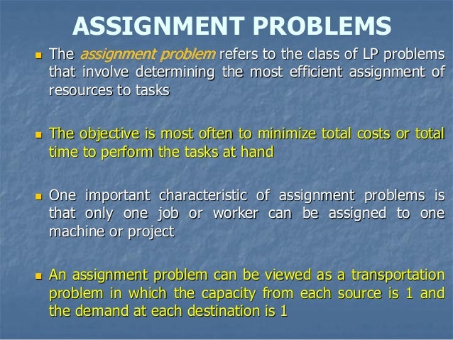 what are assignment problems