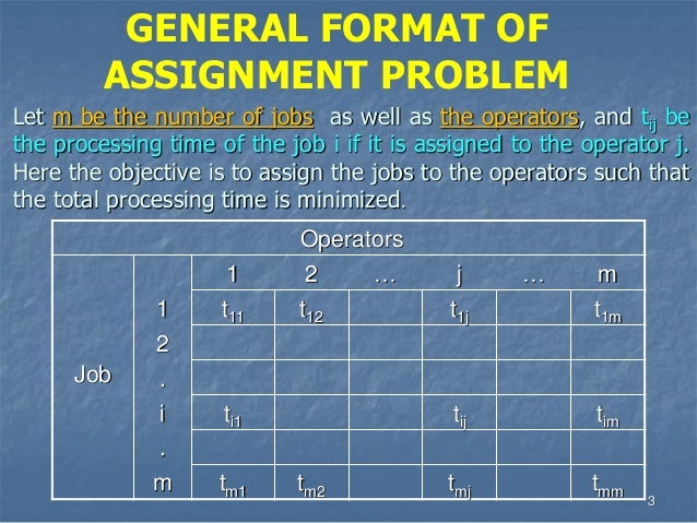 assignment problems jobs