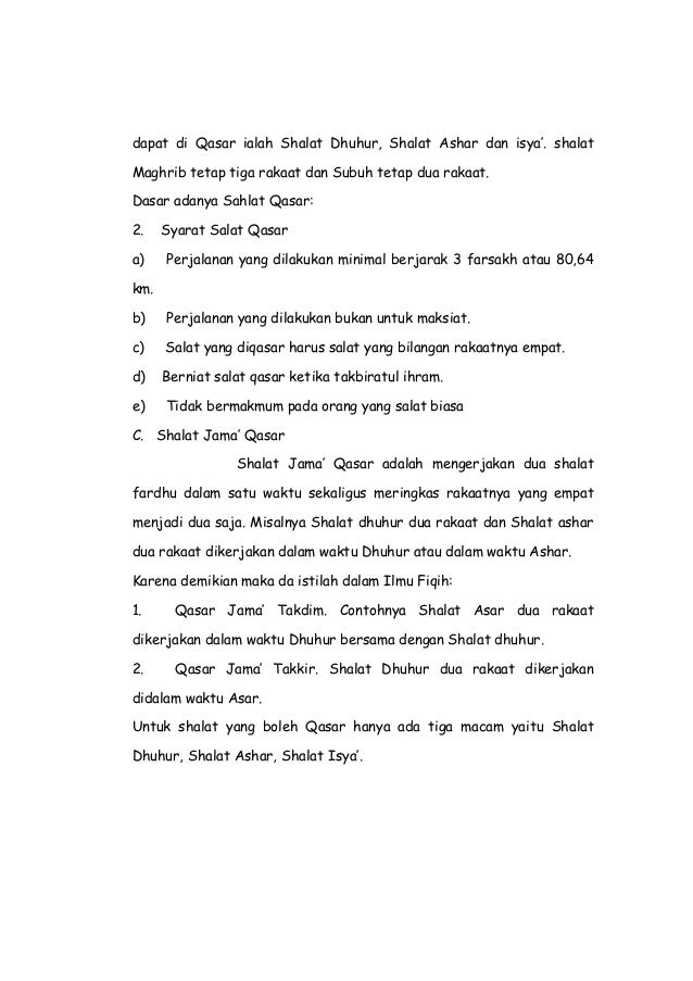 6 Sholat Jama Qashar