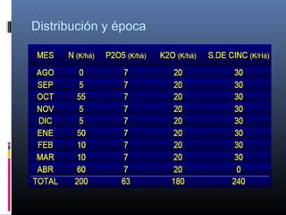 Distribución y época
 