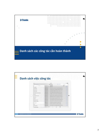 7
Danh sách các công tác cần hoàn thành
Danh sách việc công tác
 