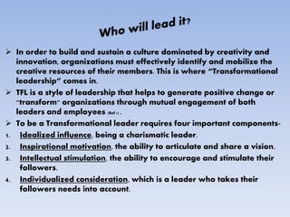 6.1 power point stimulating creativity in organizations | PPTX