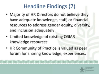 Session 6.2 CGIAR gender evaluation results by Deborah Merrill Sands