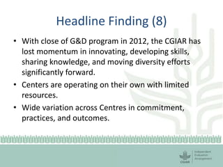 Session 6.2 CGIAR gender evaluation results by Deborah Merrill Sands