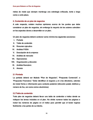 GUIA PARA ELABORAR UN PLAN DE NEGOCIOS | PDF