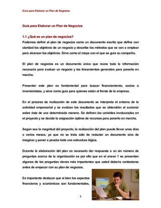 GUIA PARA ELABORAR UN PLAN DE NEGOCIOS | PDF