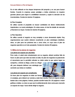 GUIA PARA ELABORAR UN PLAN DE NEGOCIOS | PDF