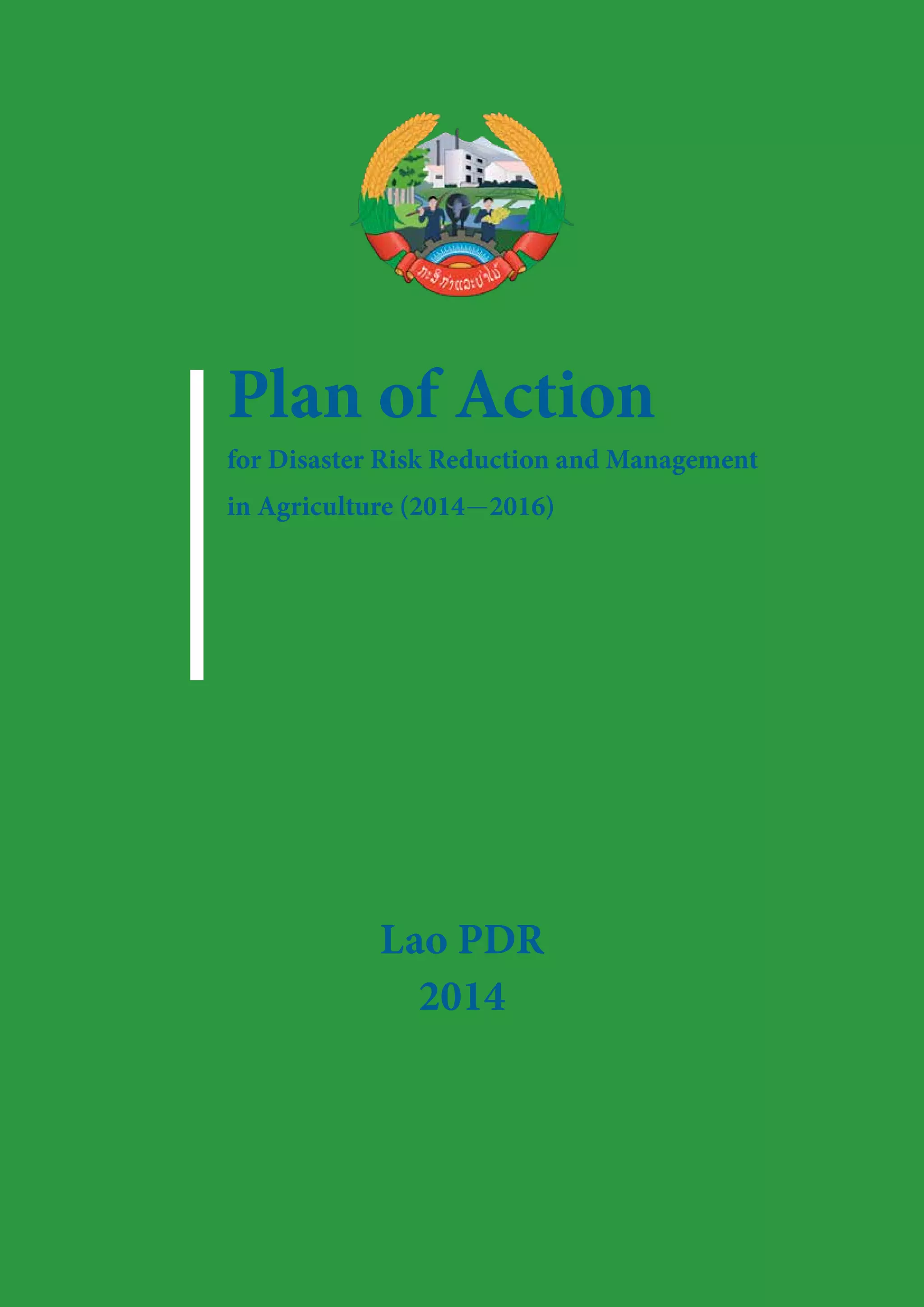 Plan of action for disaster risk reduction and management in ...