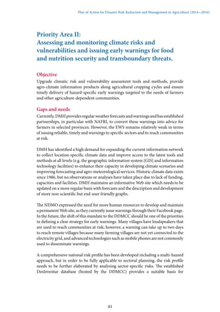 Plan of action for disaster risk reduction and management in ...