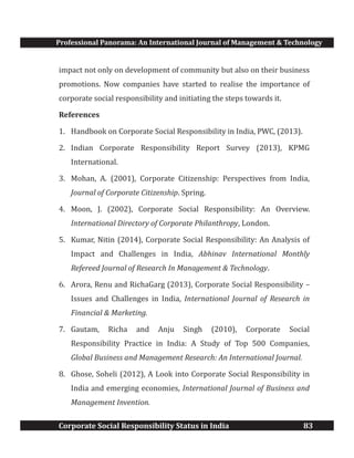 Corporate Social Responsibility Status in India | PDF