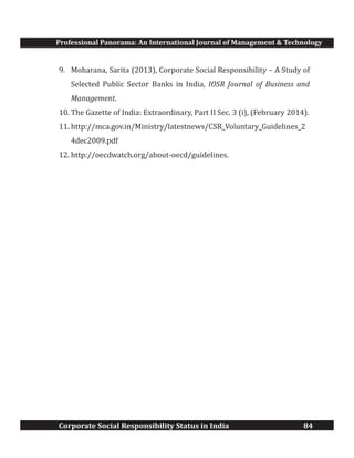 Corporate Social Responsibility Status in India | PDF