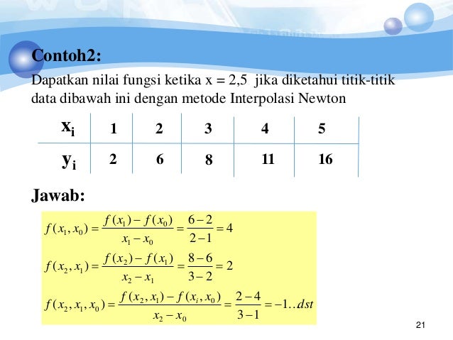 Contoh Soal Interpolasi Linier