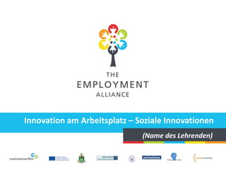 Innovation am Arbeitsplatz – Soziale Innovationen
(Name des Lehrenden)
 