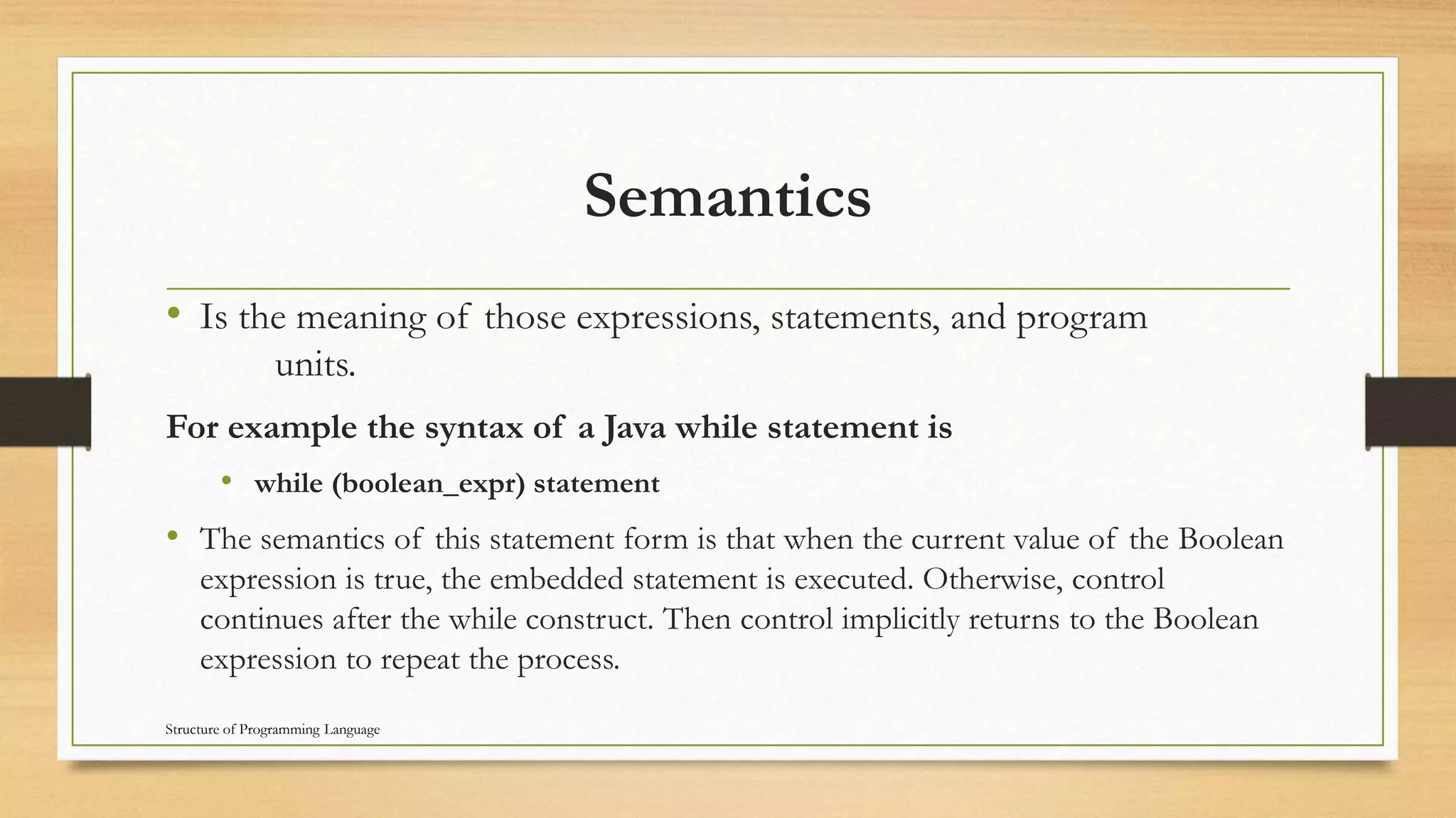 6. describing syntax and semantics | PPTX