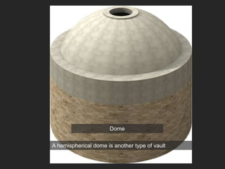 Dome
A hemispherical dome is another type of vault
 