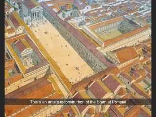 This is an artist’s reconstruction of the forum at Pompeii
 