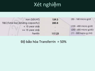 Đ b o hòa Transferrin = 50%ộ ả
Xét nghi mệ
 
